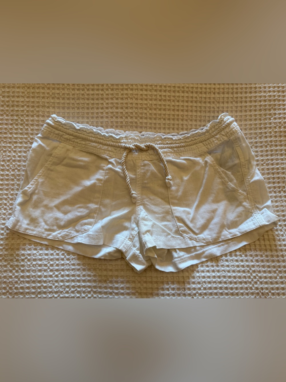 Roxy Cream Pull‑Tie Cotton Lounge Shorts